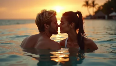 Man and woman look at each other with devotion