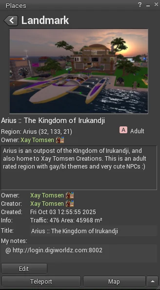 teleport to Arius region