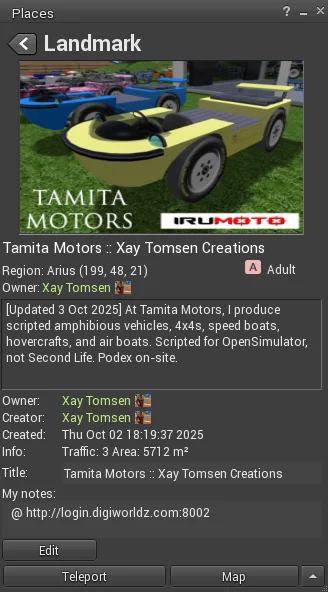 teleport to Tamita Motors